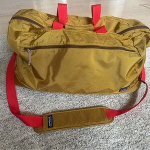 Patagonia Arbor Duffel 45L Golden Brown with Red Straps
